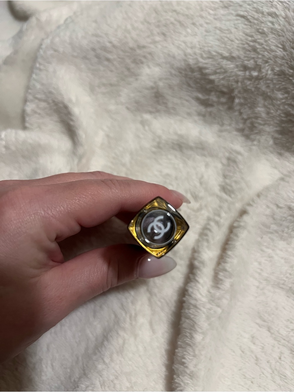 CHANEL Lipstick Tube with Gold-Tone Accent and Black CC Cap